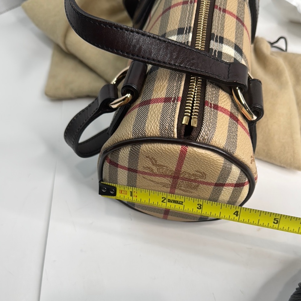 BURBERRY HAYMARKET CHECK BARREL HANDBAG - Picture 15 of 16
